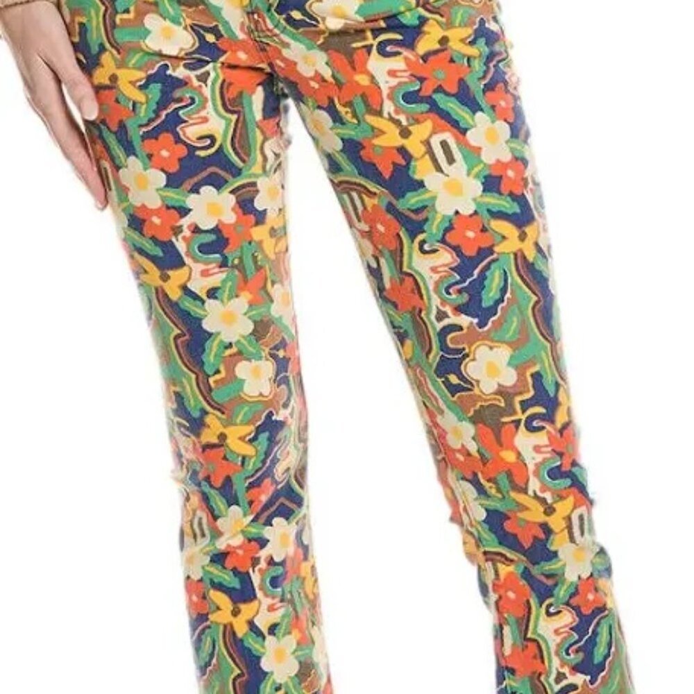 NWT🌸 MOTHER The Insider Flood Jeans – Cosmic Blooms / Play Date – Size 27